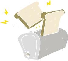 flat color illustration of toaster vector
