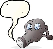 freehand drawn speech bubble cartoon gas mask vector