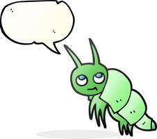 freehand drawn speech bubble cartoon little bug vector