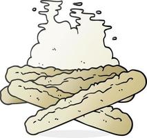 freehand drawn cartoon baguettes vector