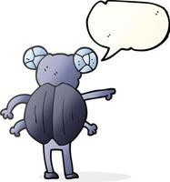 freehand drawn speech bubble cartoon pointing insect vector