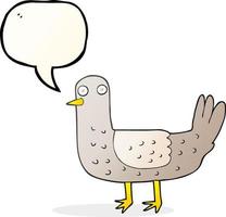 freehand drawn speech bubble cartoon bird vector