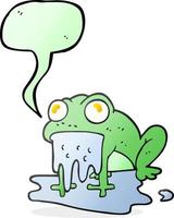 freehand drawn speech bubble cartoon gross little frog vector