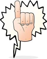 freehand drawn speech bubble cartoon pointing finger vector