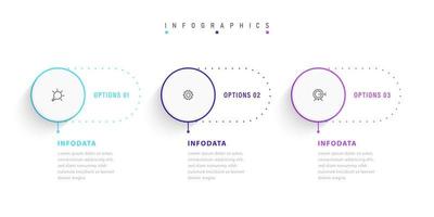 Vector Infographic label design template with icons and 3 options or steps. Can be used for process diagram, presentations, workflow layout, banner, flow chart, info graph.