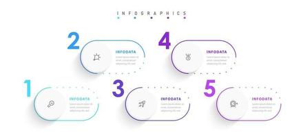 Vector Infographic label design template with icons and 5 options or steps. Can be used for process diagram, presentations, workflow layout, banner, flow chart, info graph.