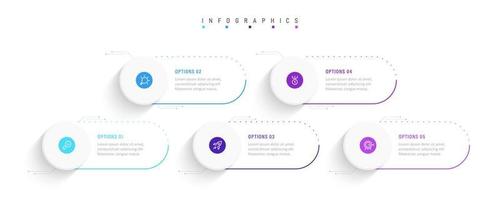 Vector Infographic label design template with icons and 5 options or steps. Can be used for process diagram, presentations, workflow layout, banner, flow chart, info graph.