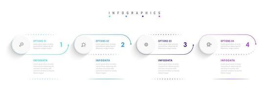 Vector Infographic label design template with icons and 4 options or steps. Can be used for process diagram, presentations, workflow layout, banner, flow chart, info graph.