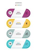 concepto de negocio de plantilla infográfica con flujo de trabajo. vector