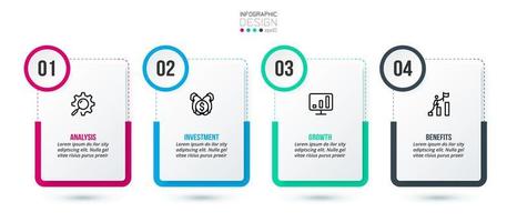 Infographic template business concept with step. vector