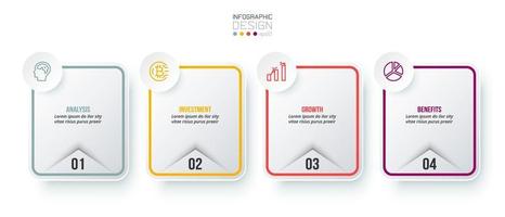 Infographic template business concept with step. vector
