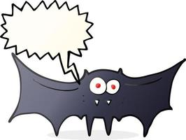 freehand drawn speech bubble cartoon vampire bat vector