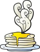 freehand drawn cartoon stack of pancakes vector