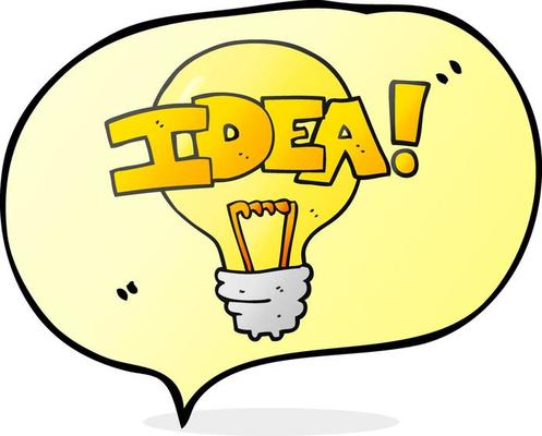 freehand drawn speech bubble cartoon idea light bulb symbol
