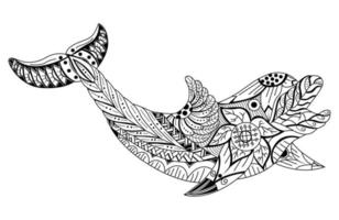 Dolphin line art vector