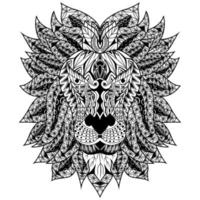 Lion head line art vector