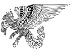 Phoenix line art vector