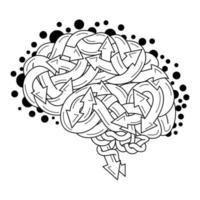 Brain line art vector