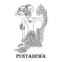 wayang kulit puntadewa arte lineal vector