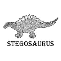 Stegosaurus line art vector