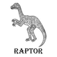 Raptor line art vector