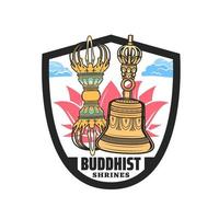 Buddhism symbols of Buddha spiritual meditation vector