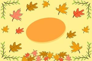 autumn theme background vector, with autumn leaves color signature with blank space vector