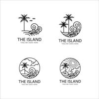 tropical island logo collection vector