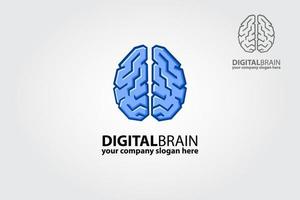 El logotipo del cerebro digital es un logotipo profesional para su empresa. la idea principal es mostrar la forma en que la empresa se destaca ante un proceso creativo, pequeñas empresas, agencias, consultores y empresas emergentes. vector