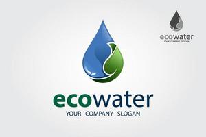 Eco Water Vector Logo Template. This logo perfectly use for plumbing and piping services, water maintenace services and any water related businesses as well.