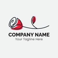 Simple Rose Logo. Outline Style Logo for your bussines and company vector