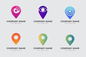 Location logo design vector template. simple pin logo with gradient color