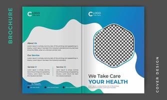 Healthcare medical bifold business brochure cover design or company profile template layout vector