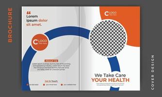 Healthcare medical bifold business brochure cover design or company profile template layout vector