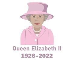 Queen Elizabeth Suit 1926 2022 Face Portrait Pink British United Kingdom National Europe Country Vector Illustration Abstract Design