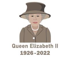 Queen Elizabeth Suit 1926 2022 Face Portrait Brown British United Kingdom National Europe Country Vector Illustration Abstract Design