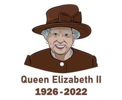 Queen Elizabeth Suit 1926 2022 Face Portrait Brown British United Kingdom National Europe Country Vector Illustration Abstract Design