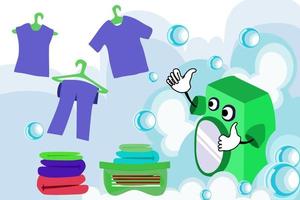 conjunto de ropa para servicio de lavandería vector
