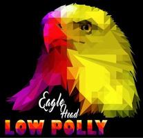 Low polly eagle head ilustration, creative animal arts.