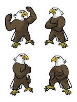 a collection of eagles with unique and adorable poses vector