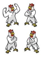 a collection of unique and adorable chicken poses vector