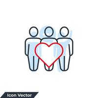 community icon logo vector illustration. people and hearth symbol template for graphic and web design collection