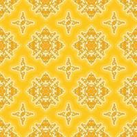 tailandés oro amarillo filigrana decoración de patrones sin fisuras envoltura de regalo fondo papel pintado vector