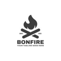 Bonfire simple flat logo design vector