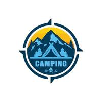 Ilustración de vector de diseño de logotipo de camping