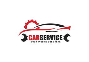 Ilustración de vector de diseño de logotipo de servicio de coche. logotipo de reparación de automóviles