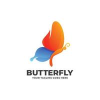 Butterfly colorful logo design vector