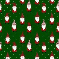 Seamless pattern with cute gnomes and snow. Nordic Christmas, scandinavian Christmas. For wrapping paper, scrapbooking, wall paper, fabric, textile. vector