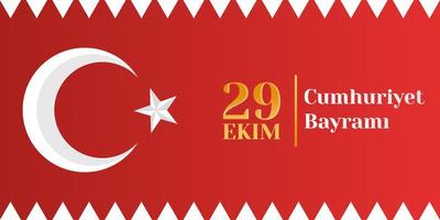 29 ekim cumhuriyet bayrami banner illustration vector