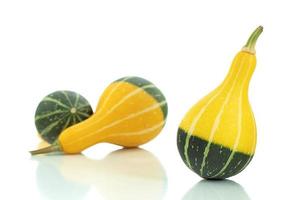 Yellow and green pumpkins photo